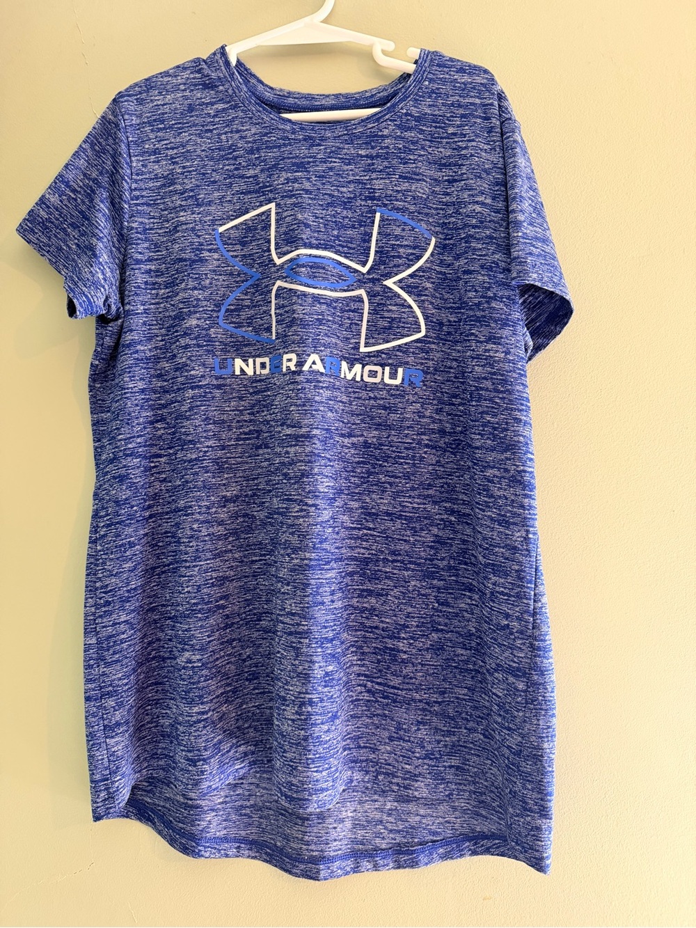 Under Armour Blue Heather Logo Short Sleeve Tee